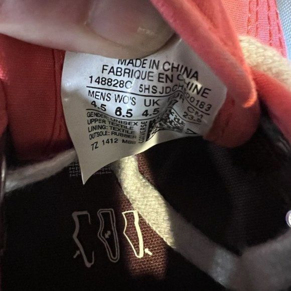 Womens Converse Jack Purcell Light Red Low Top Canvas‎ Shoes Sneakers Size 6.5 M - Picture 6 of 6